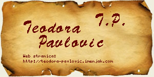 Teodora Pavlović vizit kartica